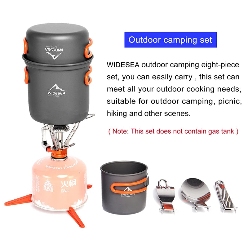 Widesea Camping Cookware Set Outdoor Tableware For 3 Users