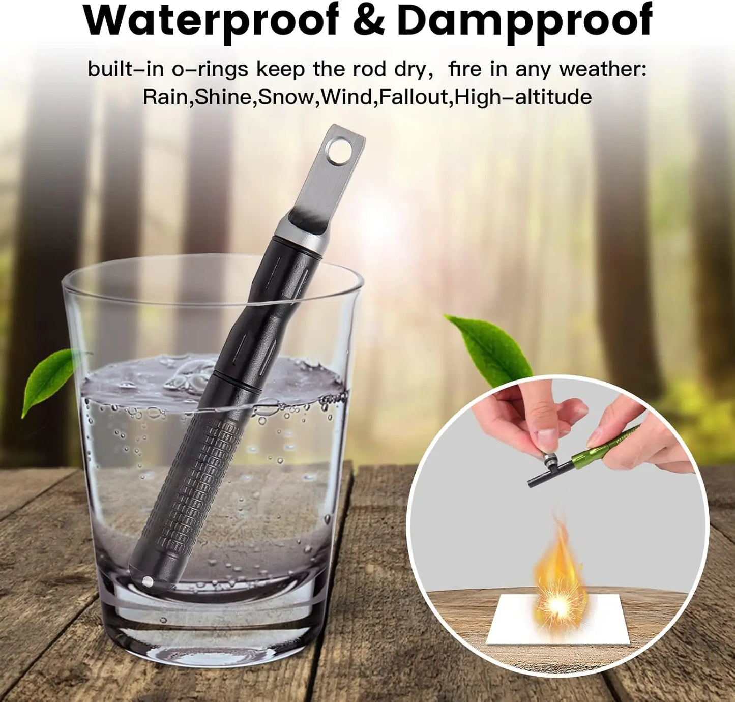 3-Pack Compact Fire Starter Sticks With Scraper For Survival