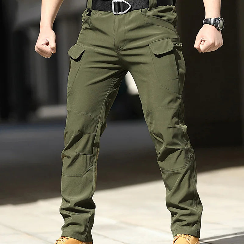 Hirigin Men's Cargo Pants Waterproof Multi Pockets Trousers