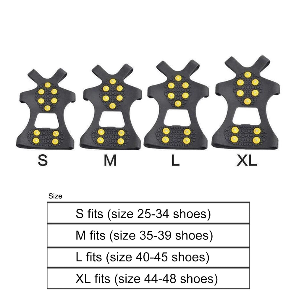 10 Teeth Climbing Crampons Anti Slip Mountaineering Cleats Unisex