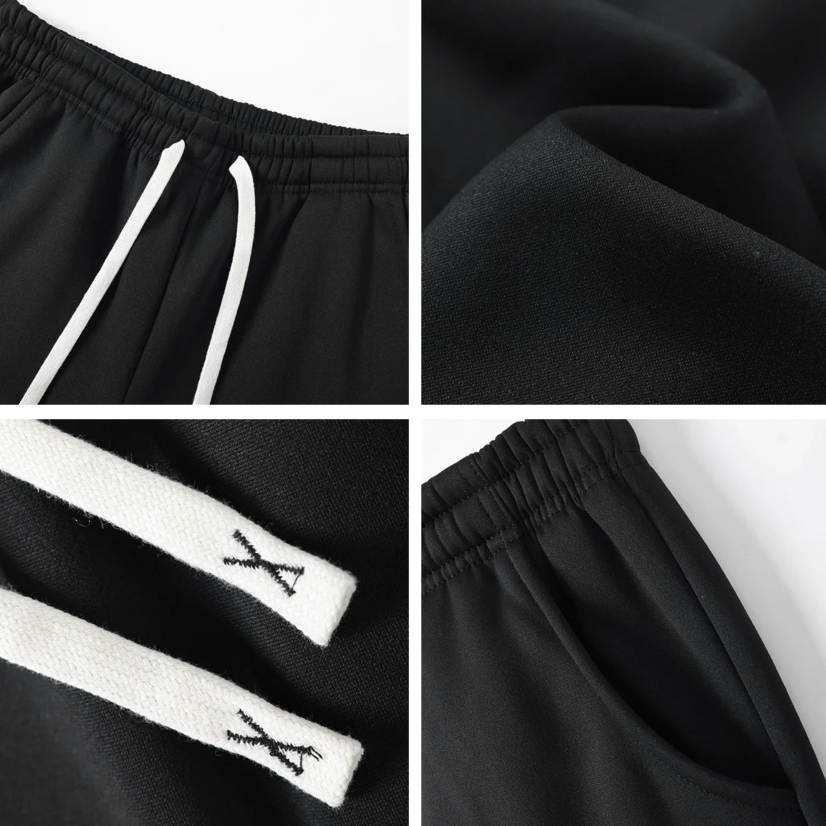 NONECN Men's Ankle Length Knit Jogger Pants for Four Seasons