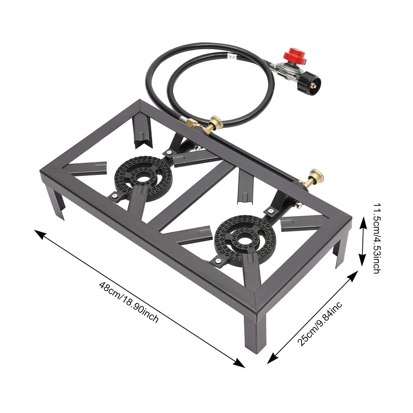 8000W Dual Burner Cast Iron Gas Camping Stove Portable