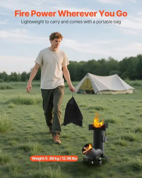 Camping Rocket Stove Portable Wood Burning Camp Stove Bag NONE
