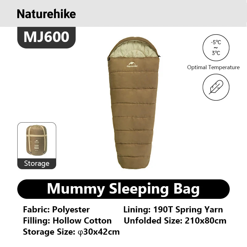 Naturehike MJ300 MJ600 Lightweight Waterproof Mummy Sleeping Bag