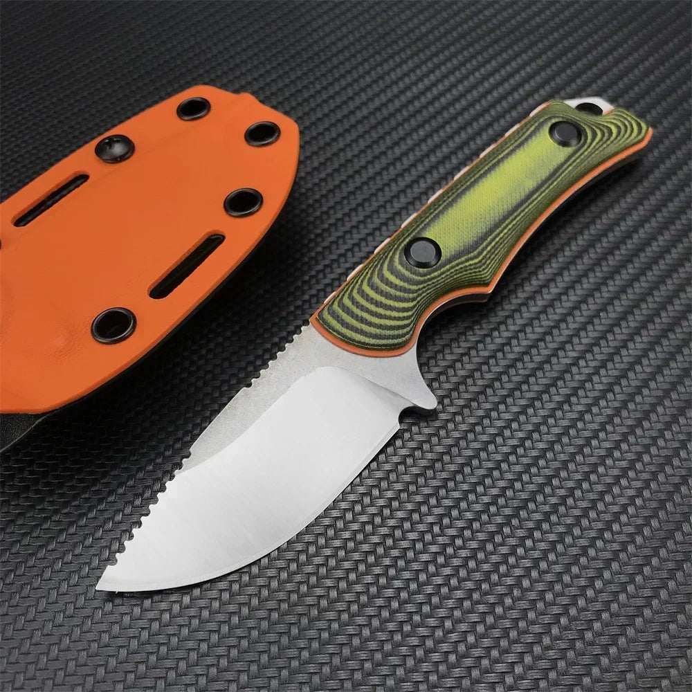 NONEDIY Fixed Blade Knife 8Cr13Mov Drop Point G10 Handle Sheath