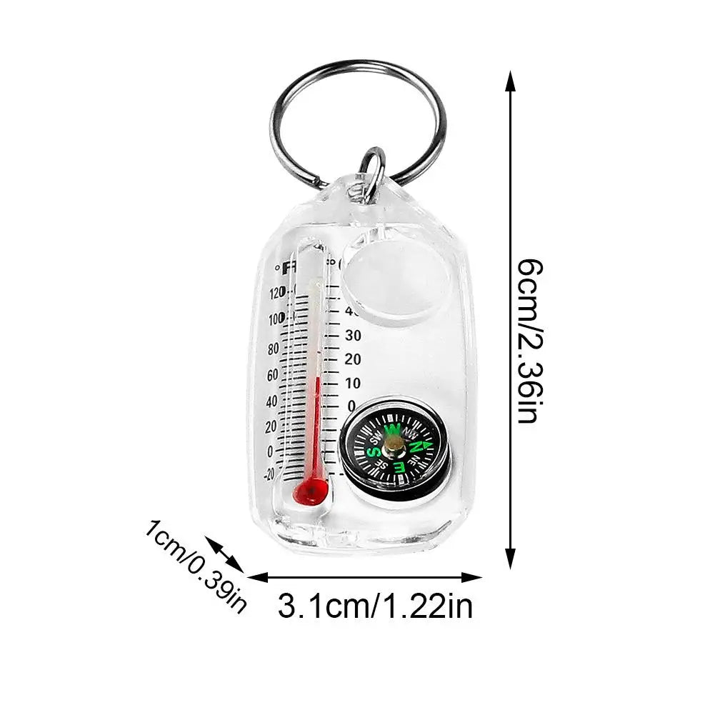 Compass And Thermometers Keychain