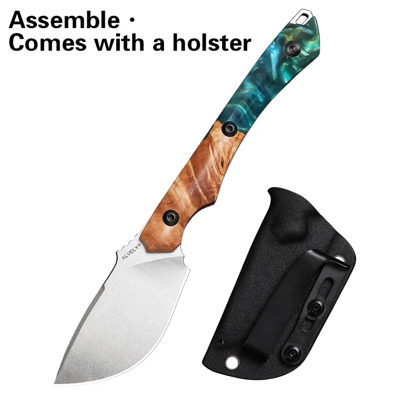 ALVELYDIY Fixed Blade Knife for Outdoor Survival and Camping