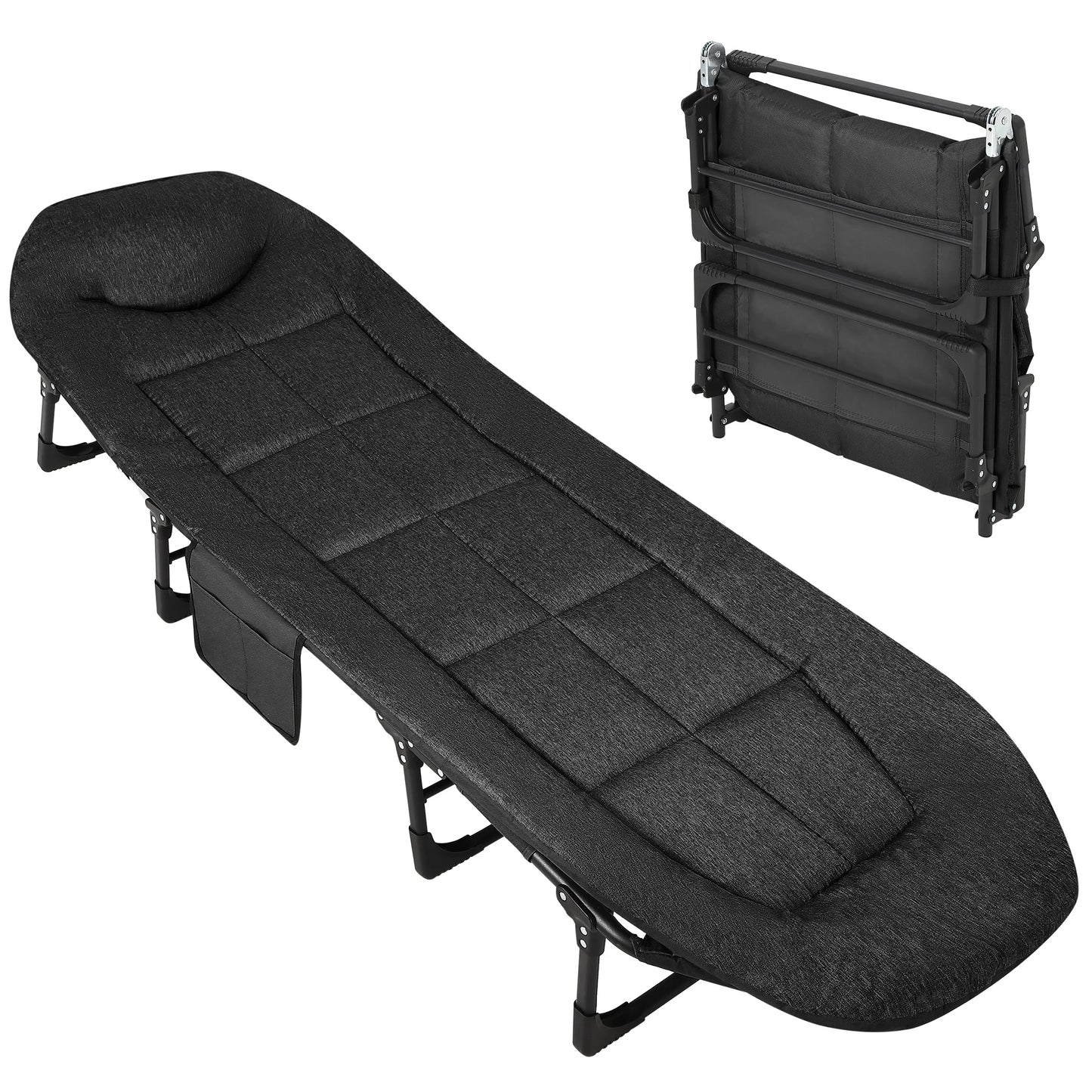 TWISTER.CK Portable Folding Bed with Cushion and Pillow for Adults
