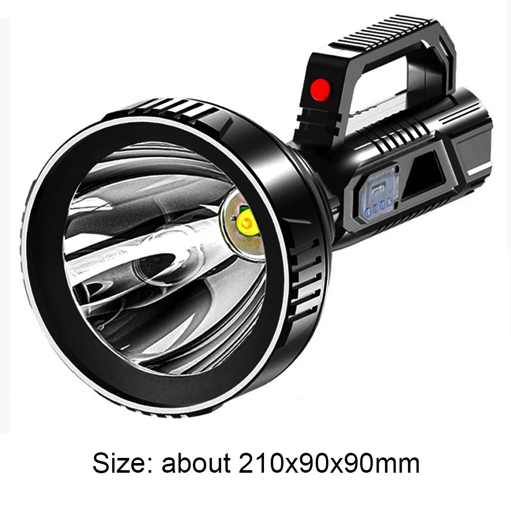 LED Flashlight With USB Rechargeable Spotlight 3 Modes Hiking Emergency