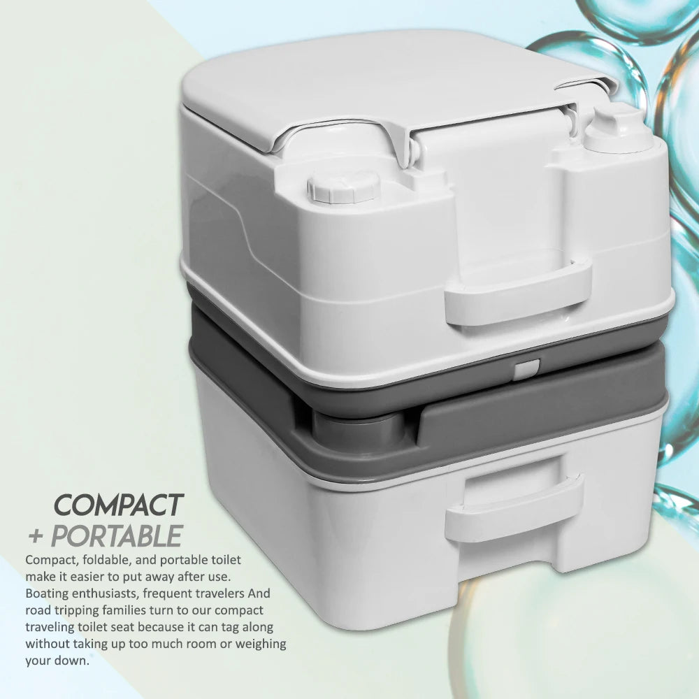 Portable Camping Toilet With Tissue Storage And LeakProof Pump