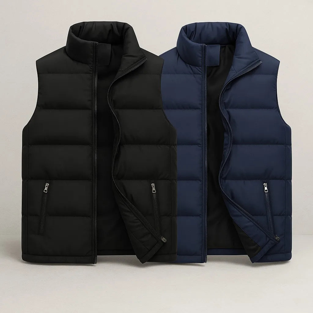 NONECN Fall Sleeveless Vest Men Casual Zipper Waistcoat