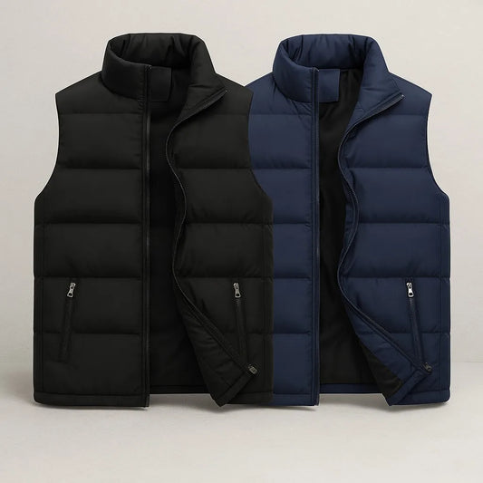 NONECN Fall Sleeveless Vest Men Casual Zipper Waistcoat