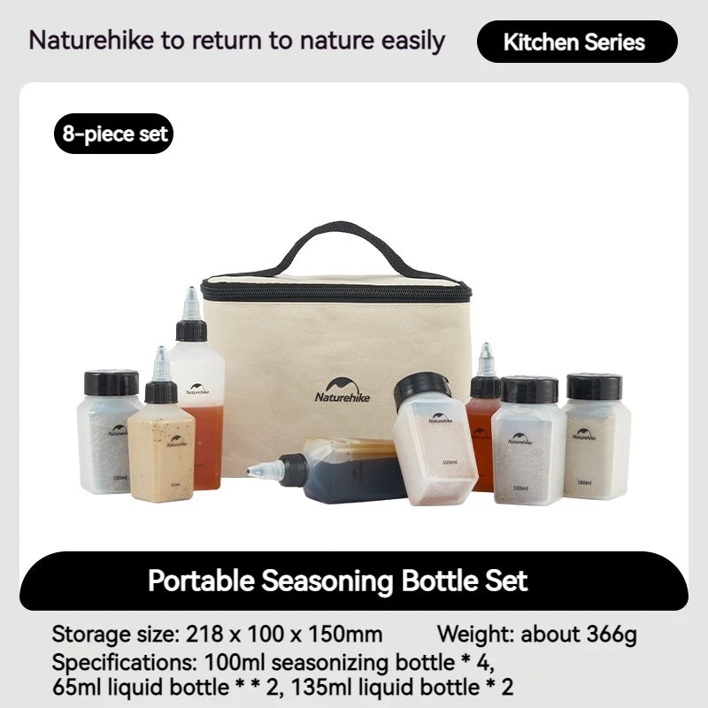 Naturehike Six-Piece Portable Seasoning Bottle Set with Bag