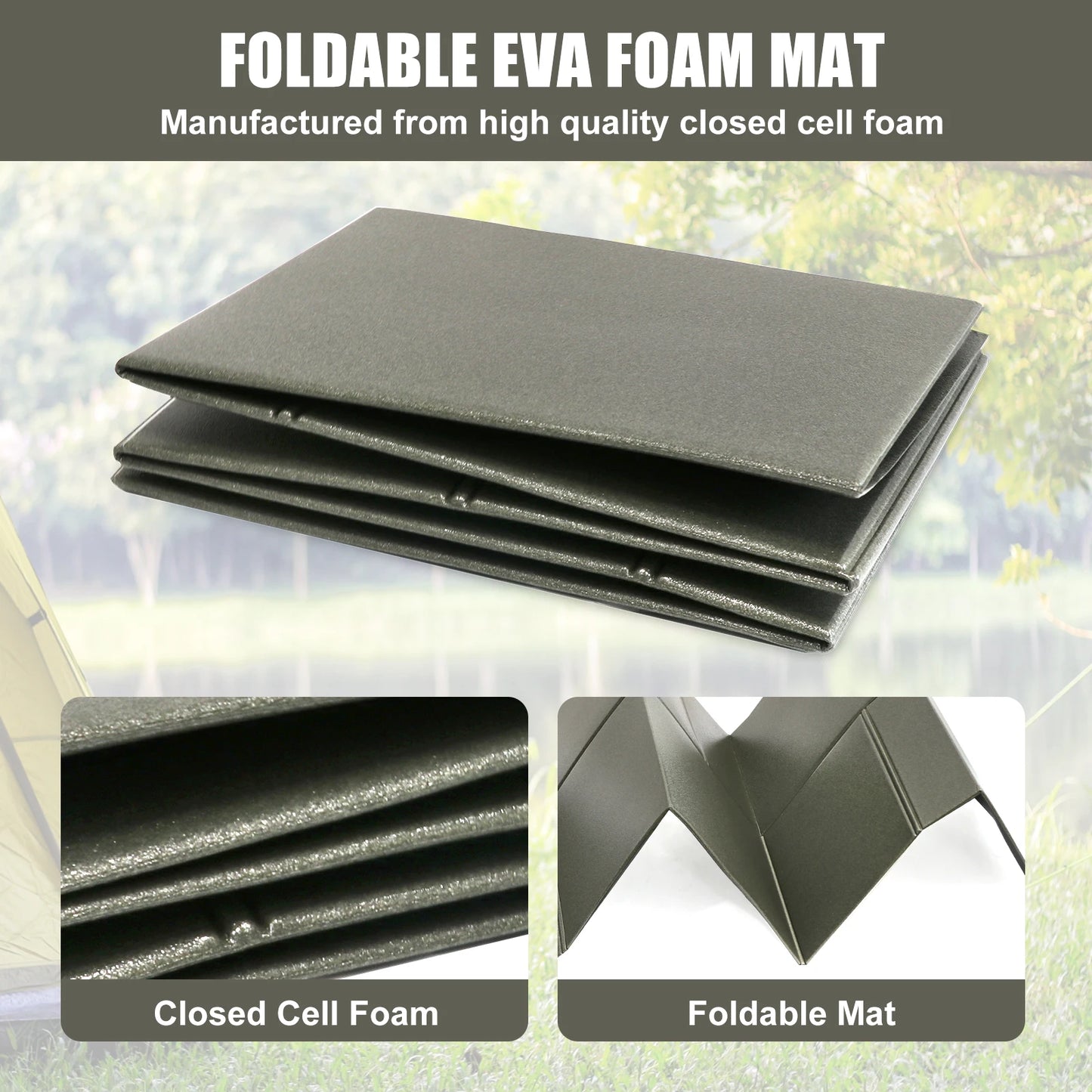 NONECN Tactical Foldable Sleeping Mat Waterproof Kneeling Pad