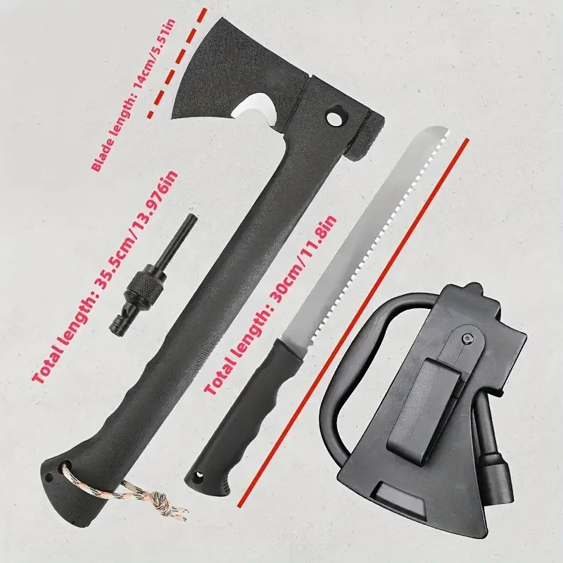 Doom Blade Outdoor Survival Axe With Fire Starter For Camping
