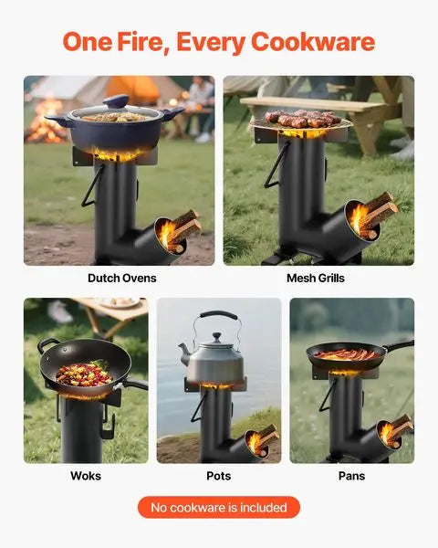 Camping Rocket Stove Portable Wood Burning Camp Stove Bag NONE