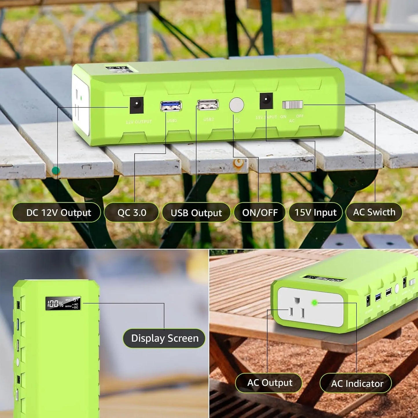 Powkey HP500S-Pro 24000mAh Portable Power Station with AC Outlet