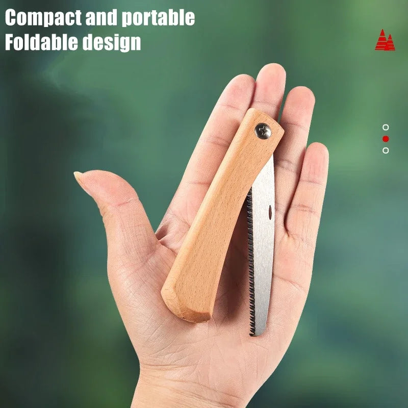 Folding Mini Hand Saw With Non Slip Wooden Handle Tool