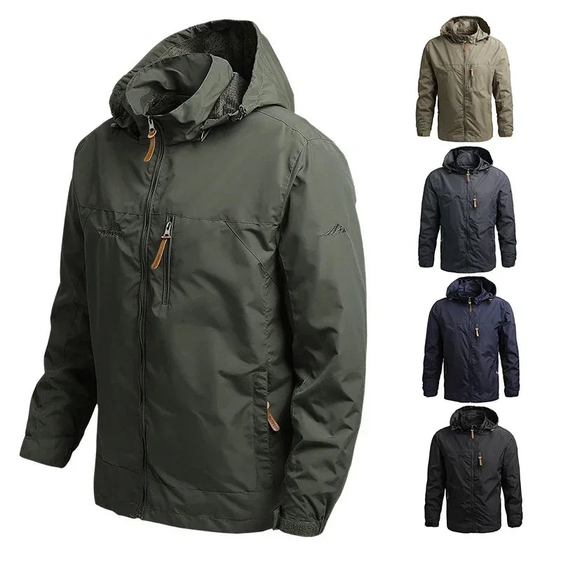 NONECN Autumn Winter Waterproof Windbreaker For Men Hiking Camping Jacket