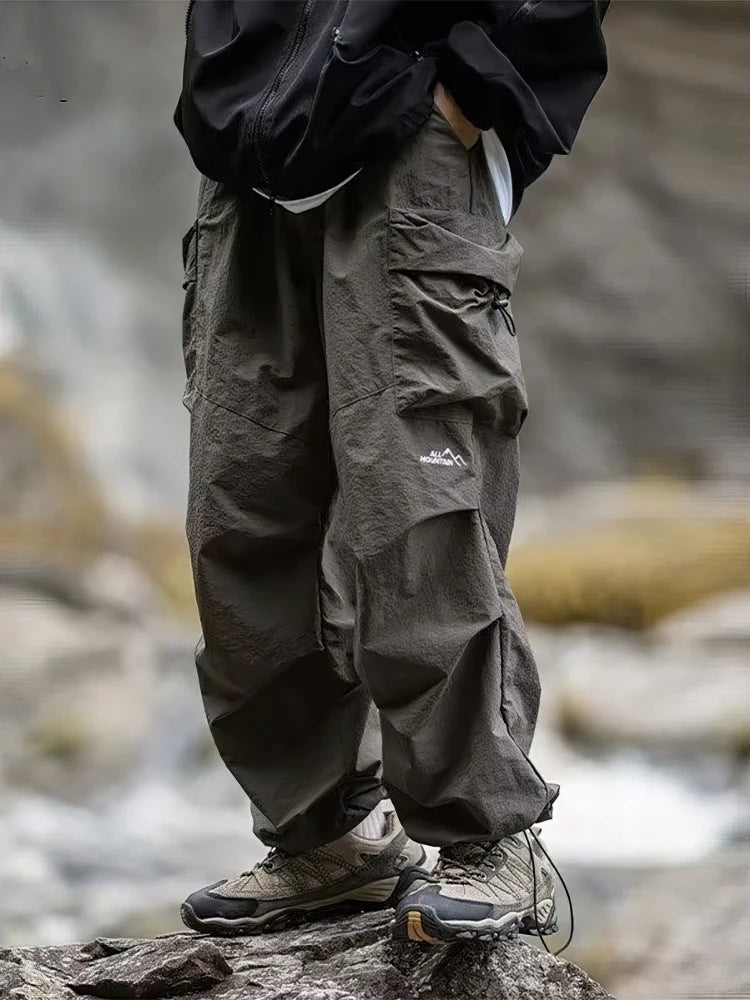Baggy Hiking Cargo Pants For Men Waterproof Outdoor Parachute Style