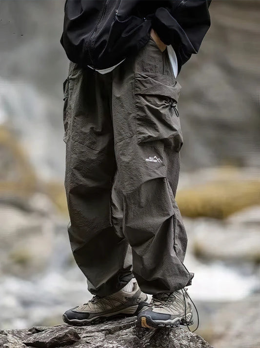 Baggy Hiking Cargo Pants For Men Waterproof Outdoor Parachute Style
