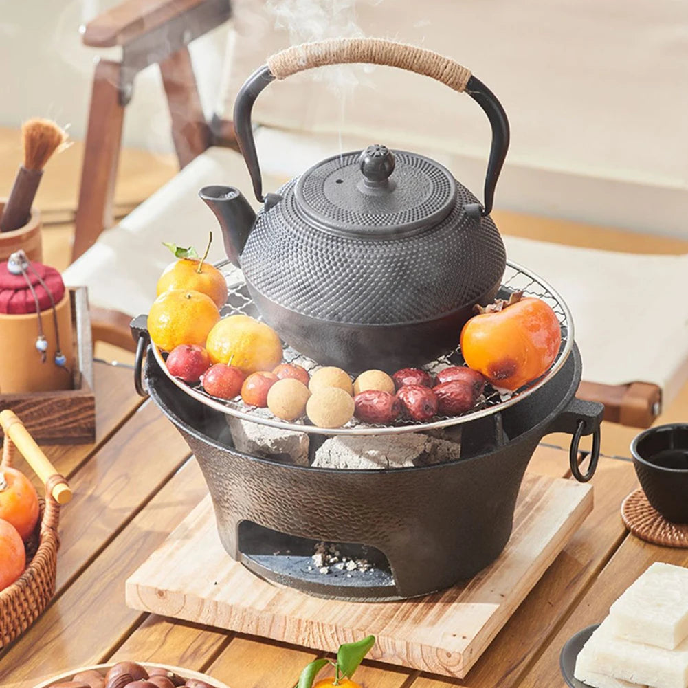 ALLOYSEED Tabletop Cast Iron Charcoal Stove Grill BBQ