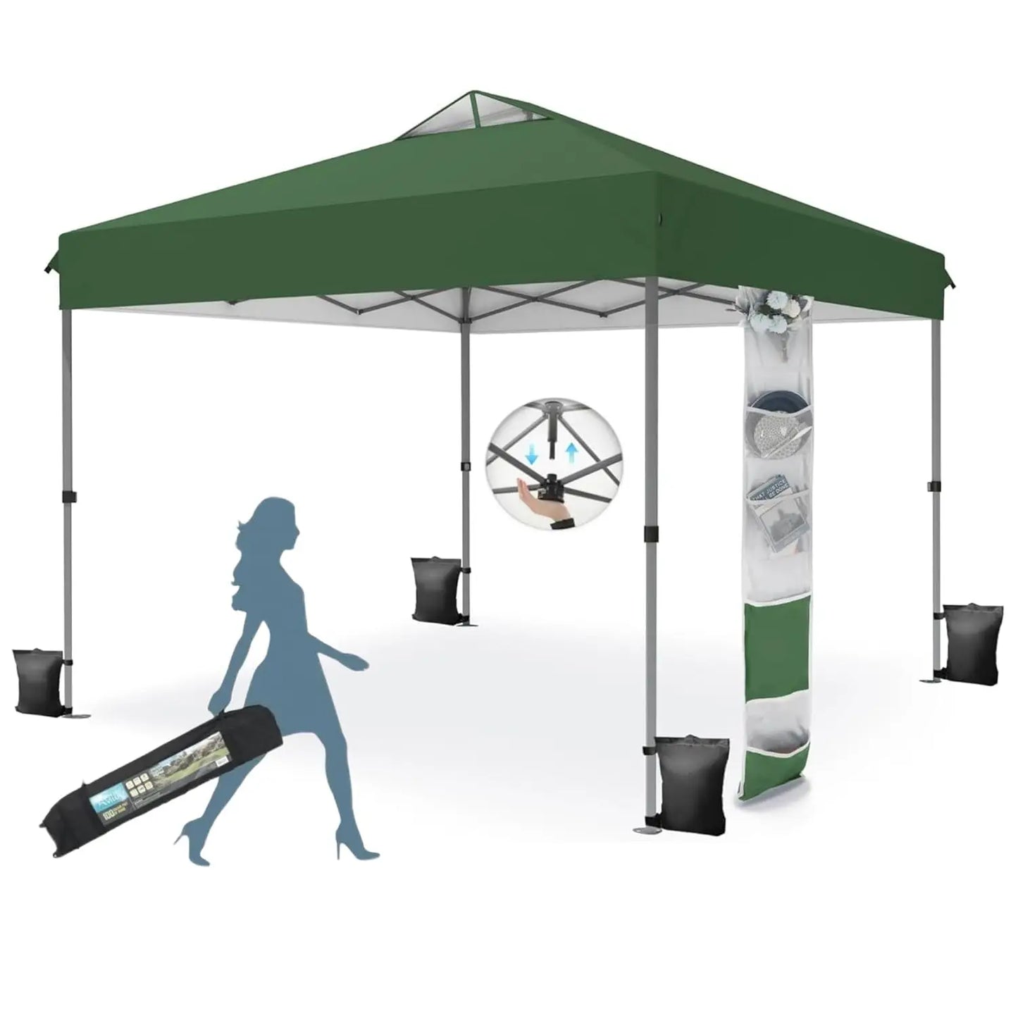 Pop Up Canopy Tent Sun Shelter One Push Setup