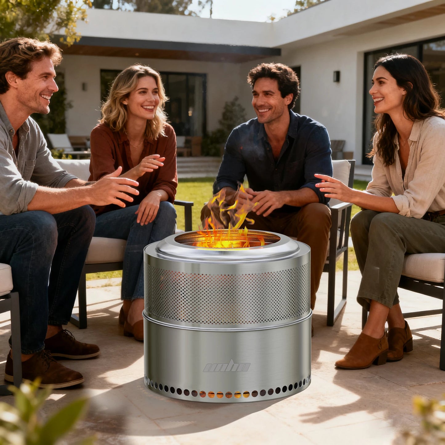 Stainless Steel Smokeless Wood Fire Pit With Carry Bag