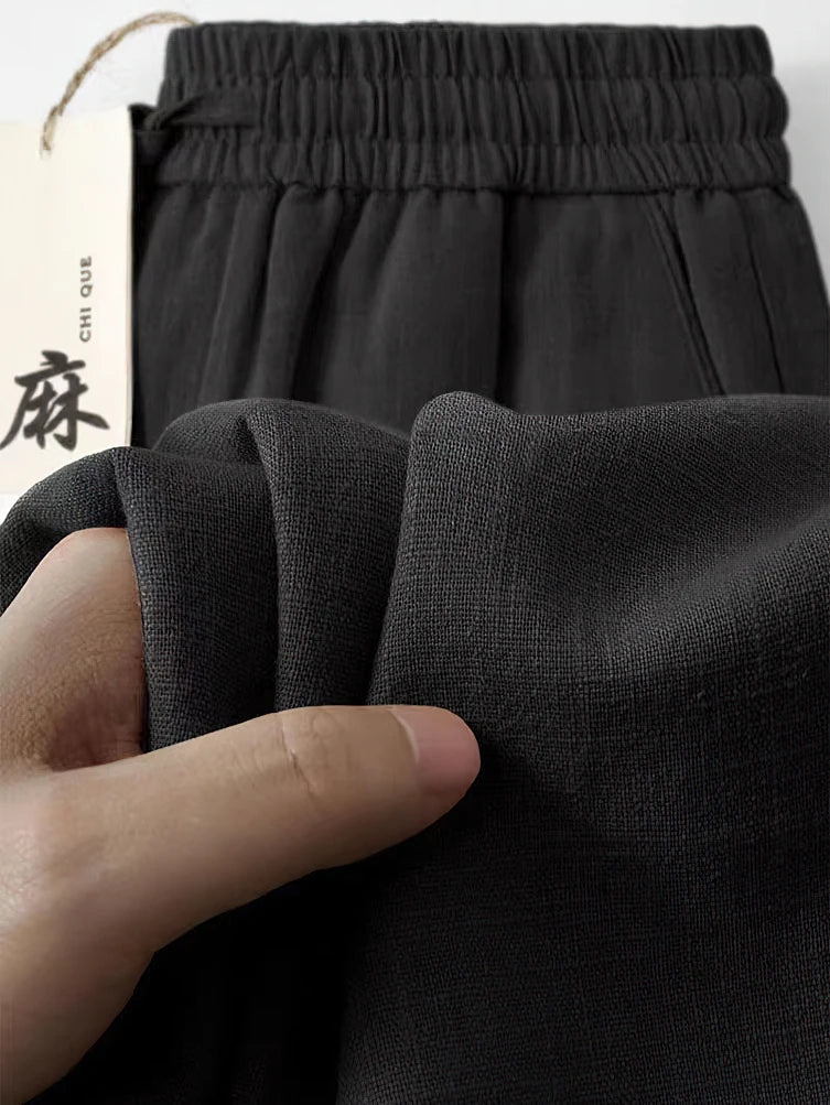Men's Straight Wide Leg Cotton Linen Pants