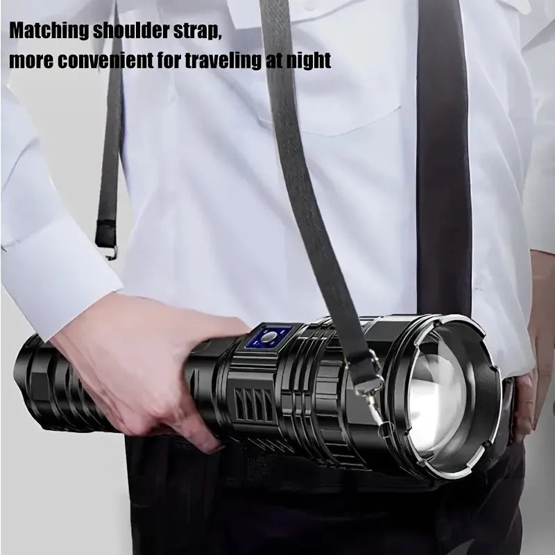 KEWEN 10000W Built In Battery Flashlight Emergency Spotlight 9km