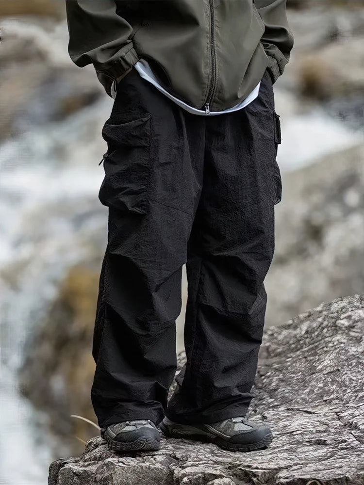 Baggy Hiking Cargo Pants For Men Waterproof Outdoor Parachute Style