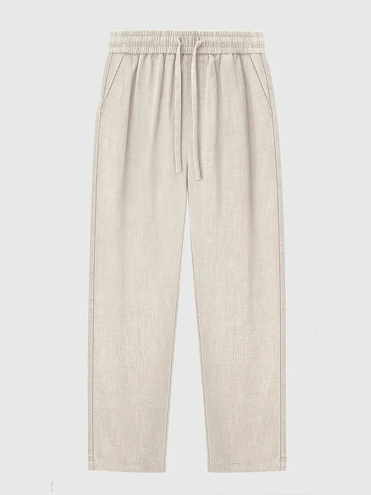 Men's Straight Wide Leg Cotton Linen Pants