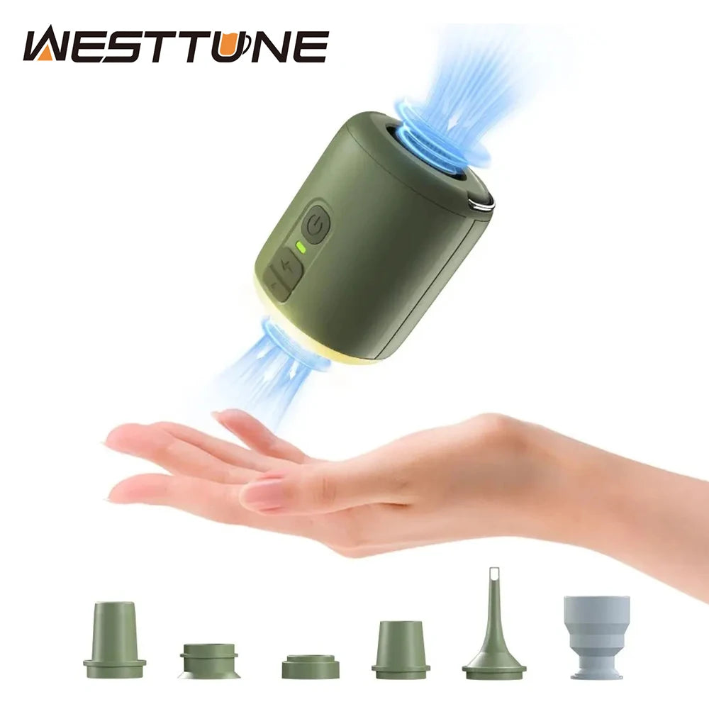 WESTTUNE Mini Air Pump With Camping Lantern For Inflatable Pads