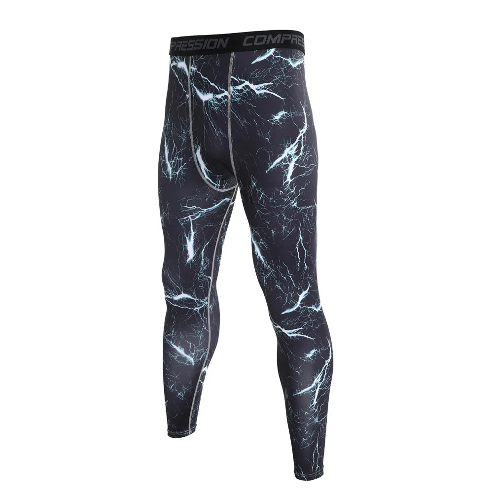 NONECN Men's Camouflage Running Compression Leggings