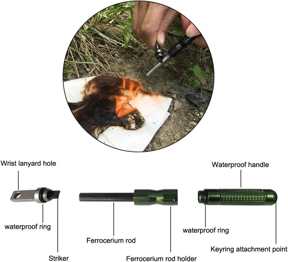 3-Pack Compact Fire Starter Sticks With Scraper For Survival