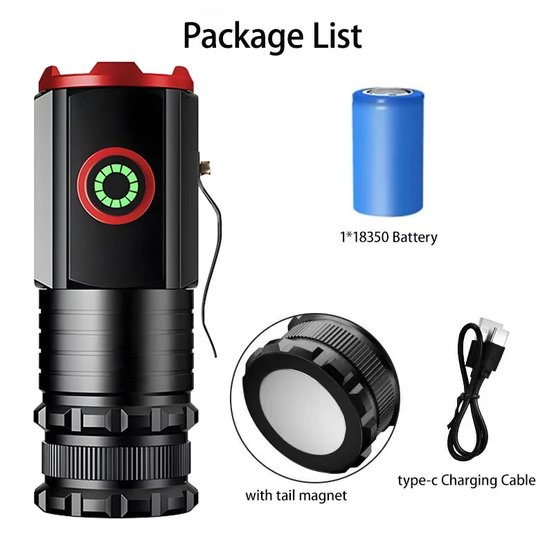 Powerful 5000mAh LED Flashlight Rechargeable Waterproof Tactical Lantern