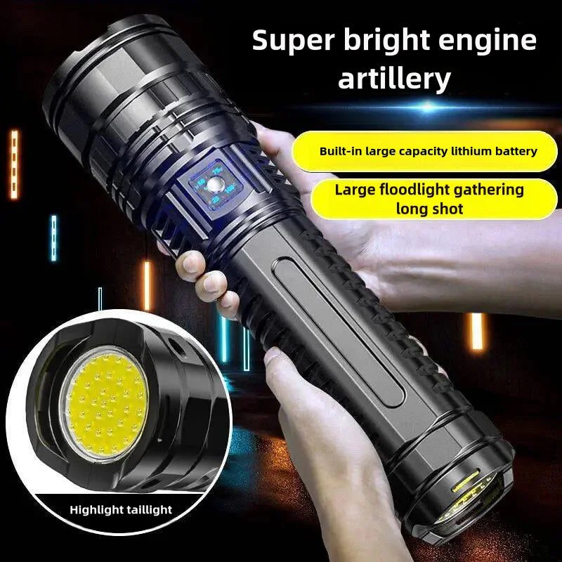 KEWEN 10000W Built In Battery Flashlight Emergency Spotlight 9km