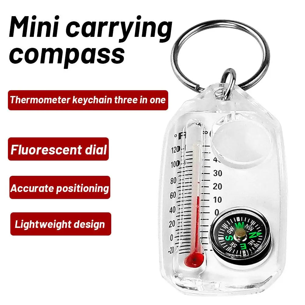 Compass And Thermometers Keychain
