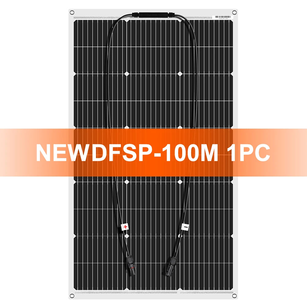 DOKIO Waterproof 100W Flexible Monocrystalline Solar Panel