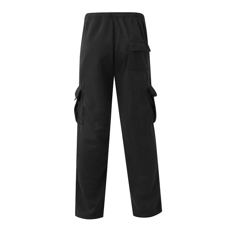 Hirigin Men's Loose Cargo Pants With Drawstring Waist Outdoor
