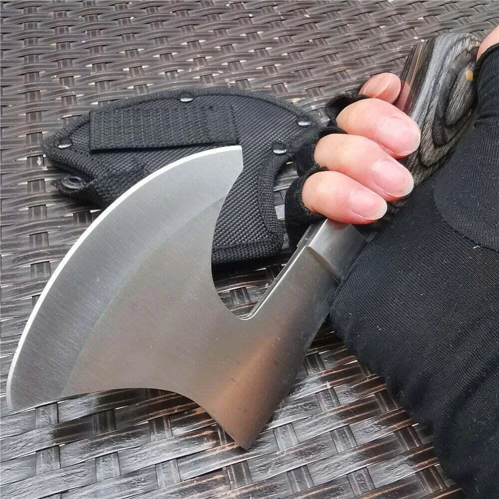 NONEDIY Survival Tomahawk Throwing Axe With Gut Hook