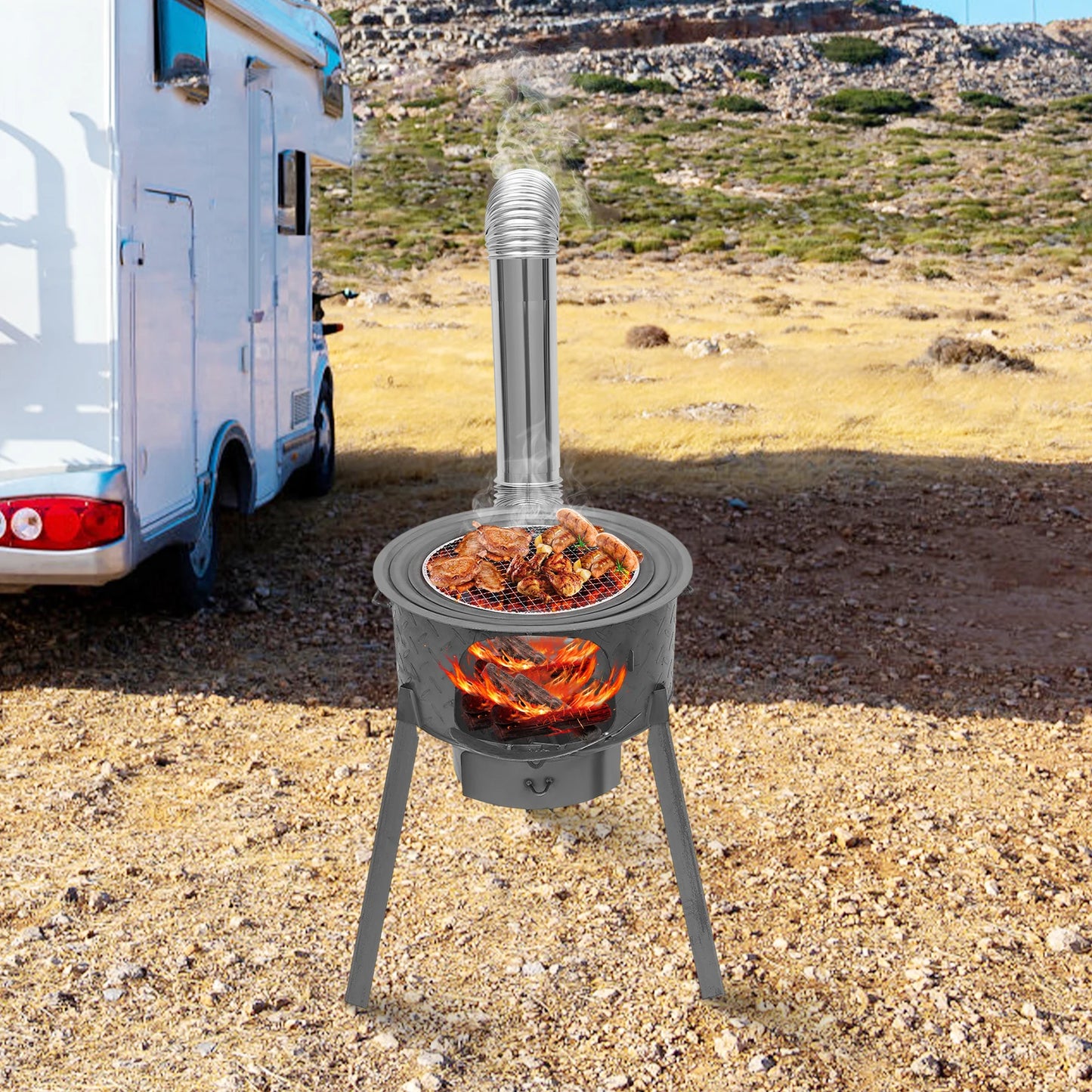 Portable Camping Wood Stove For Indoor And Outdoor Cooking
