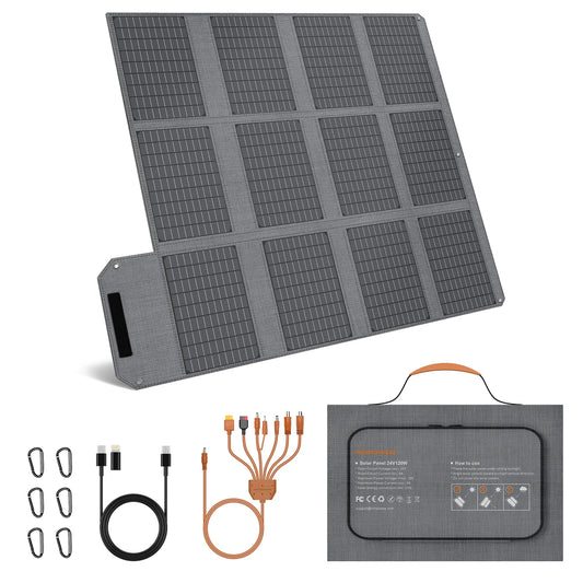 MHPOWOS 120W Foldable Solar Panel USB-C USB-A Outputs