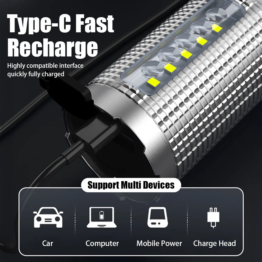 Powerful 5000mAh LED Flashlight Rechargeable Waterproof Tactical Lantern