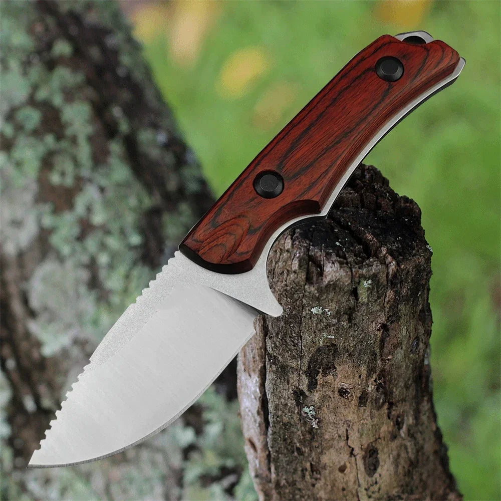 NONEDIY Fixed Blade Knife 8Cr13Mov Drop Point G10 Handle Sheath