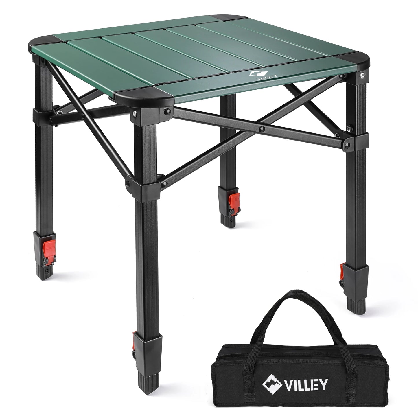 VILLEY Folding Camping Square Table with Carry Bag
