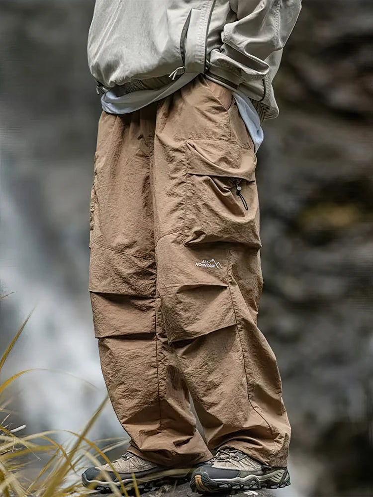 Baggy Hiking Cargo Pants For Men Waterproof Outdoor Parachute Style