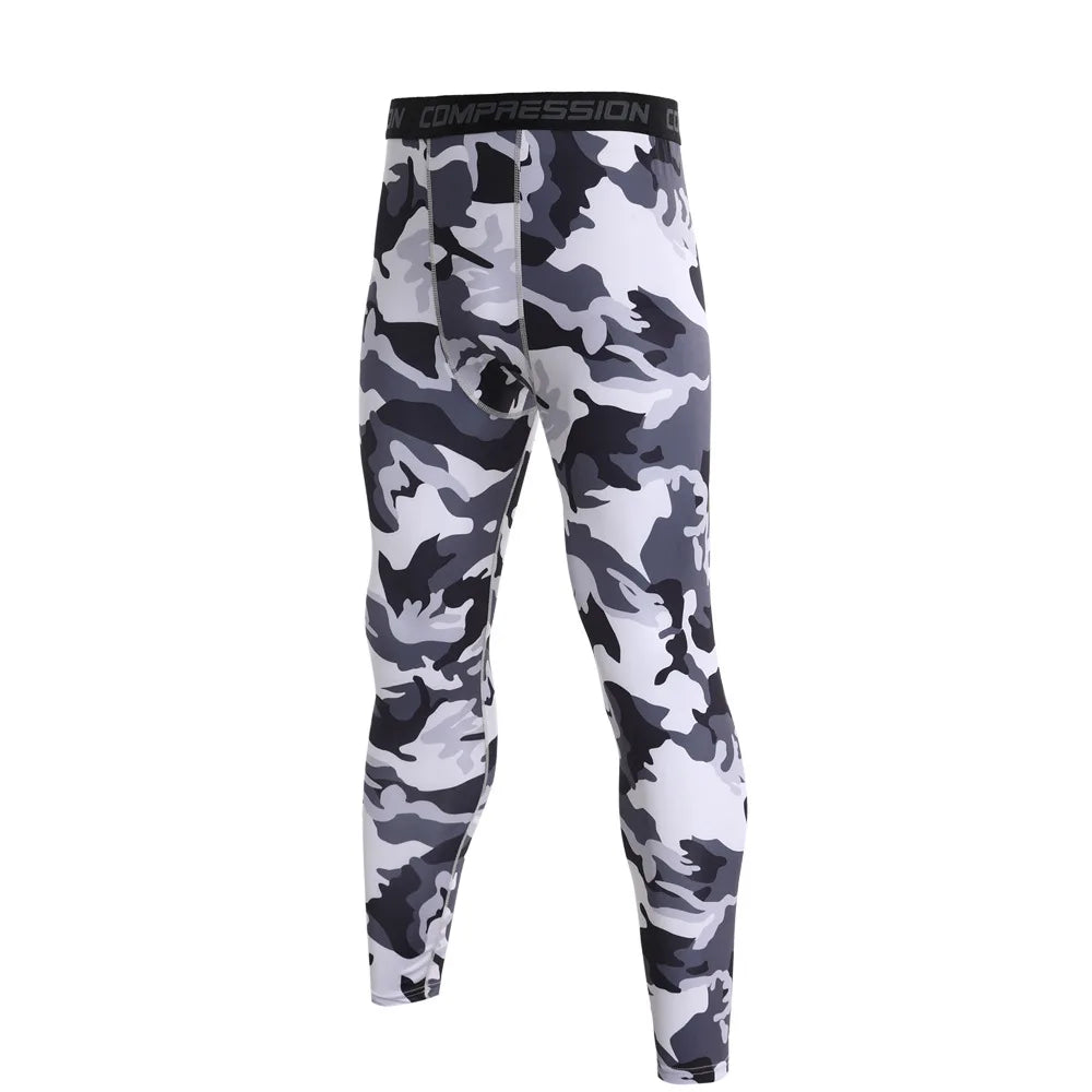 NONECN Men's Camouflage Running Compression Leggings