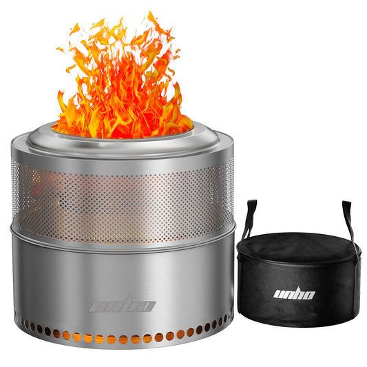 Stainless Steel Smokeless Wood Fire Pit With Carry Bag