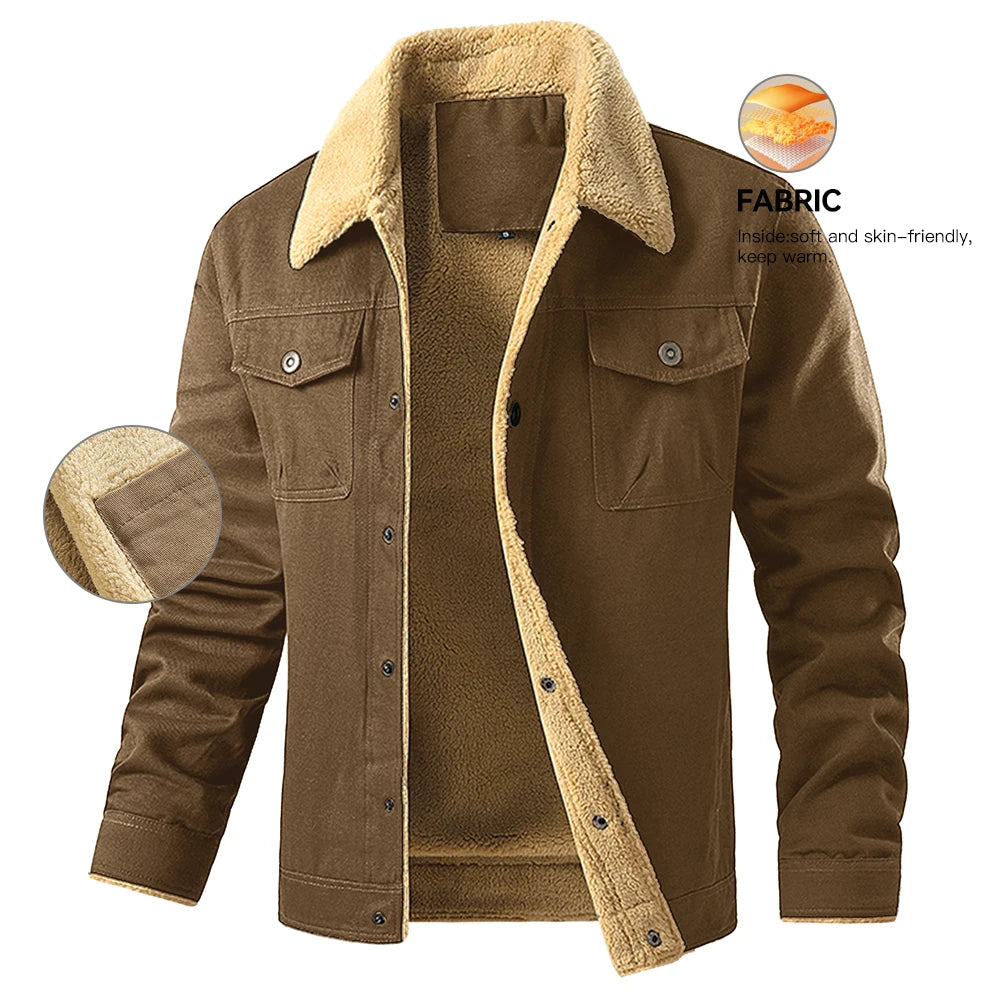 NONE Men's Winter Jackets Waterproof Fleece Lined Casual Outerwear
